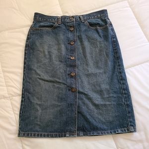 EUC J. CREW BUTTON UP DENIM SKIRT